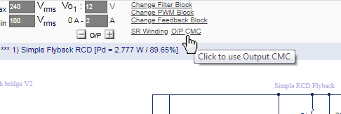 Click to change to output with CMC