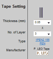 Tape setting for each winding