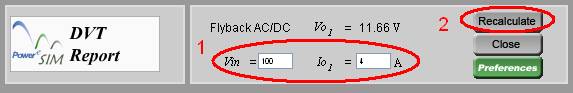 Set Vin, Iout and then recalculate