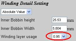 set winding layer usage