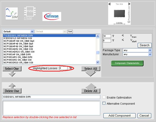 input loss of component