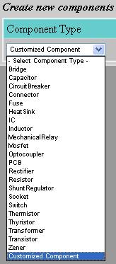 select customized component