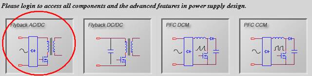 Click to select Flyback topology