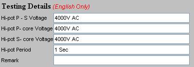 fill in testing details