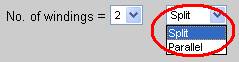 split winding or parallel winding