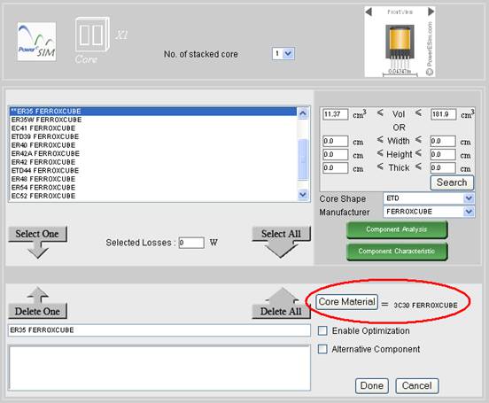 change core material in core page