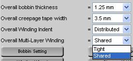 adjust multi-layer winding setting